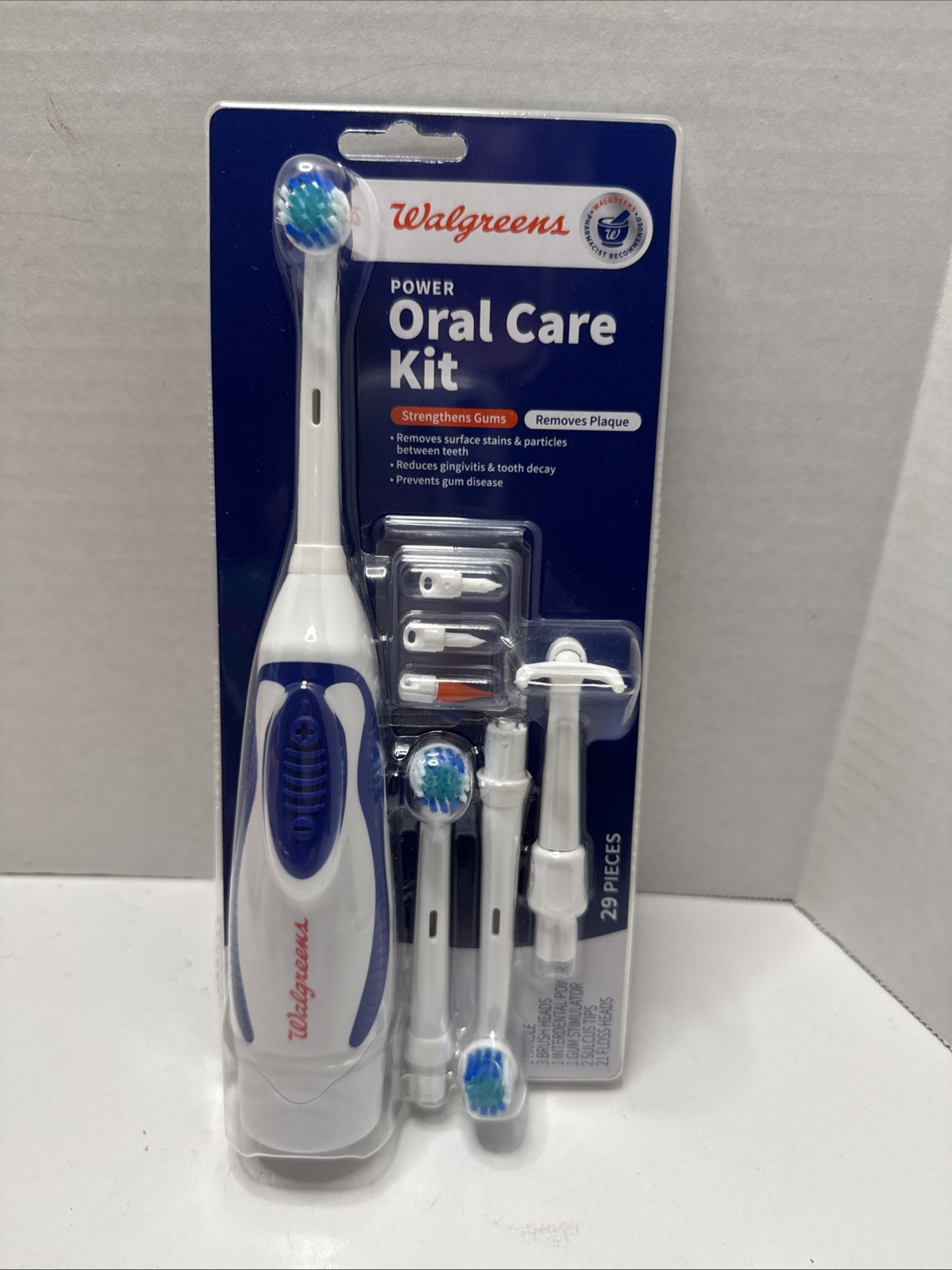 Walgreens Oral Care Power-Electric Toothbrush Kit Removes Plaque Stains