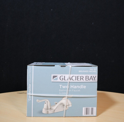 Glacier Bay Two Handle Bathroom Faucet in Brushed Nickel.