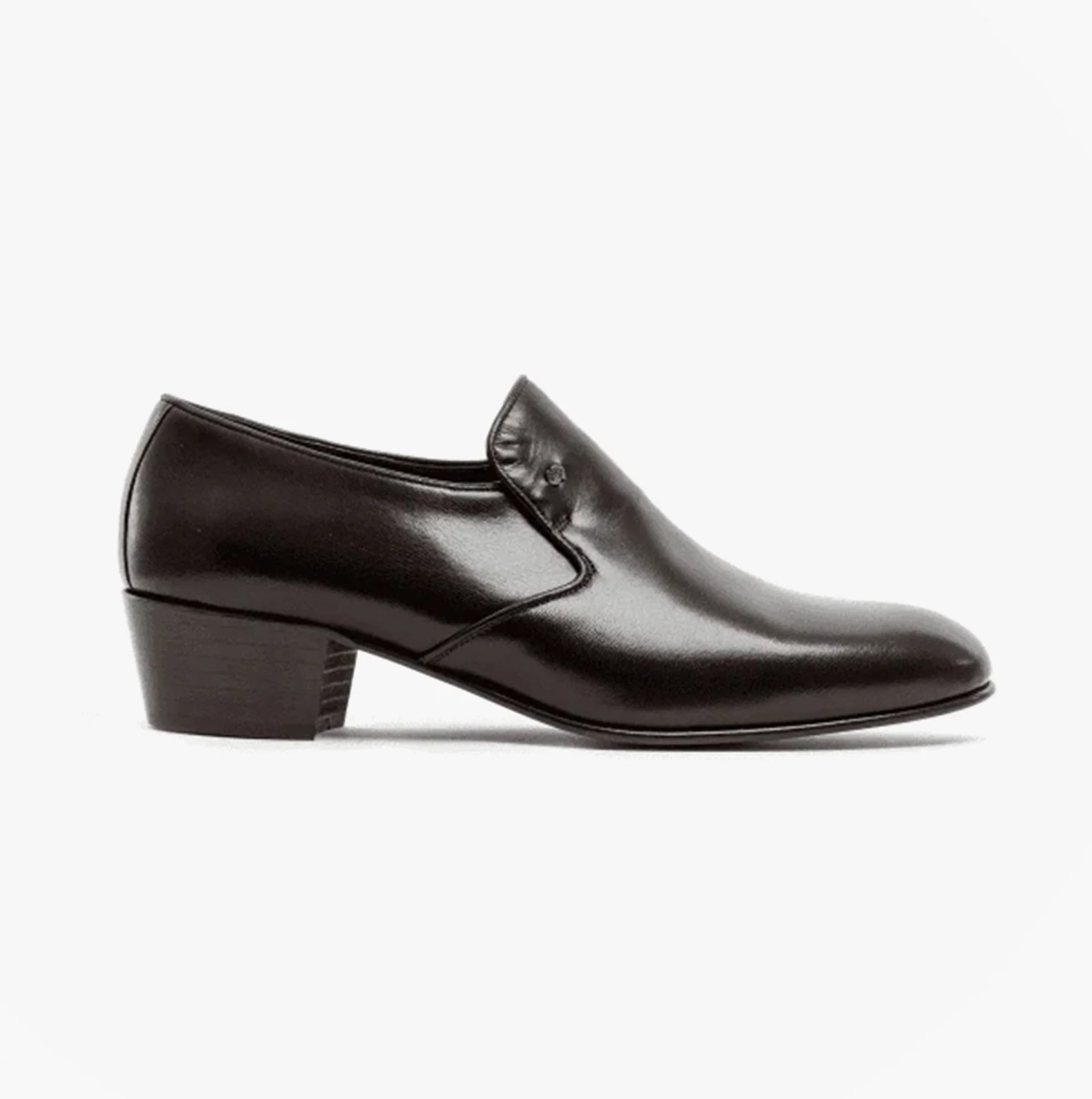 Club Cubano Bilbao Hombres Cuero Sin Cordones Transpirables Marrón Oscuro Tacón Cubano Zapatos