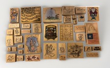 Vtg 1990  s-2000 Rubber Wood Stampin Up Stamps Card Making Craft Lot 38