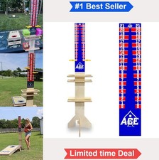 Cornhole Scoreboard 5.5ft Tall Free Standing UV Printed Panel 0 to 21 Drink