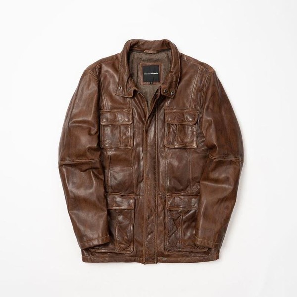 Men Charles Voegele Jacket Brown Leather 40 /L /