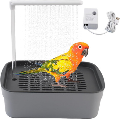 Automatic Parakeet Bath,Parrot Shower Fountain with USB Power Plug Indoor Bird B