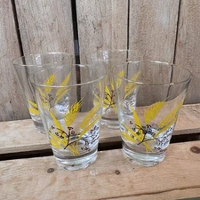 Homer Laughlin Vintage Golden Wheat Juice Drinking Glasses Set Of 4