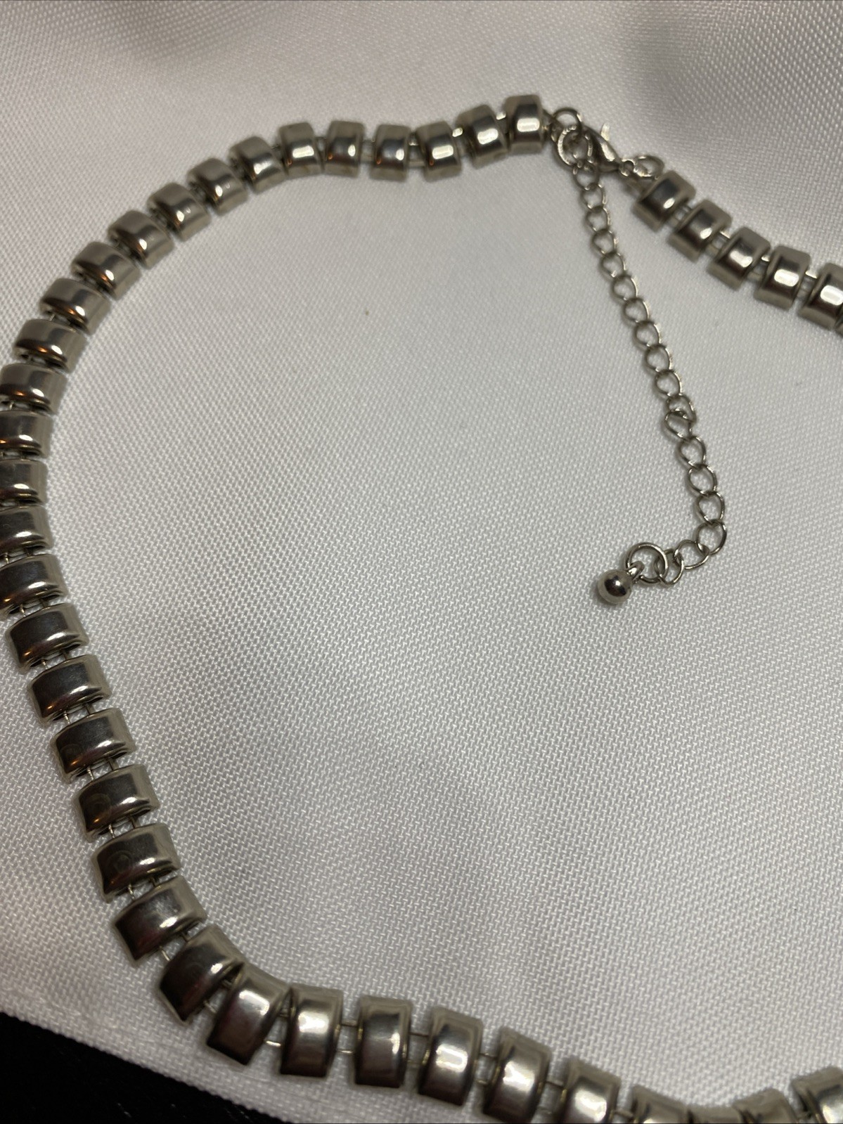 Statement Choker Reversible Block Link Silver Ton… - image 5