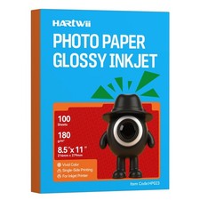 100 Sheets Inkjet Glossy Photo Paper Instant Dry 48lb 180Gsm 8.5x11 Inch