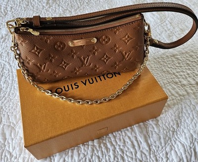NEW Louis Vuitton Pochette Liv Empreinte Cognac Shoulder Bag Crossbody Chain