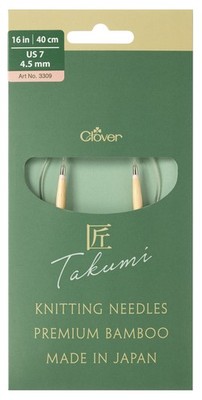 Clover Stricknadeln: Rund: Fest: Drehbar: Pro Takumi Bambus: 40 Cm X 4,50 Mm