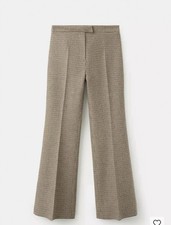 NWT Mango Houndstooth Wool-Blend Trousers Size 4