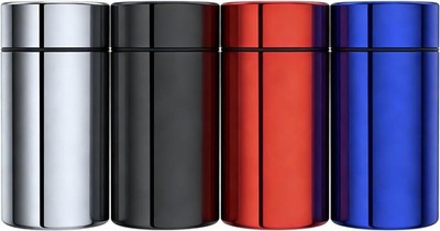4-Pack Portable Aluminum Storage Jar - Airtight Aluminum Storage Jar with Screw-