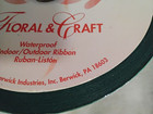25+ Yds Vintage Berwick Velveteen Floral GREEN Waterproof Indoor/Outdoor Ribbon — photo 5