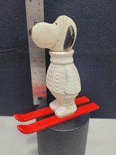 1974 VTG Avon Snoopy On Red Skis Bubble Bath EMPTY 7" Figure PEANUTS