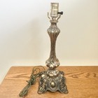Vintage Tiffany Art Nouveau Style Lamp Base, Harp & Finial Only Cast Metal — photo 6