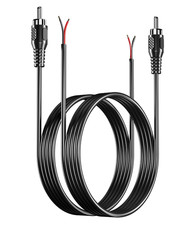 RCA to Speaker Wire Adapter 2 Pack, 20AWG 6.6ft Bare Wire to RCA Plug for Speake