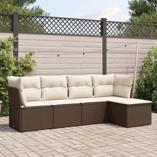Garden Sofa Set Brown,Cream White