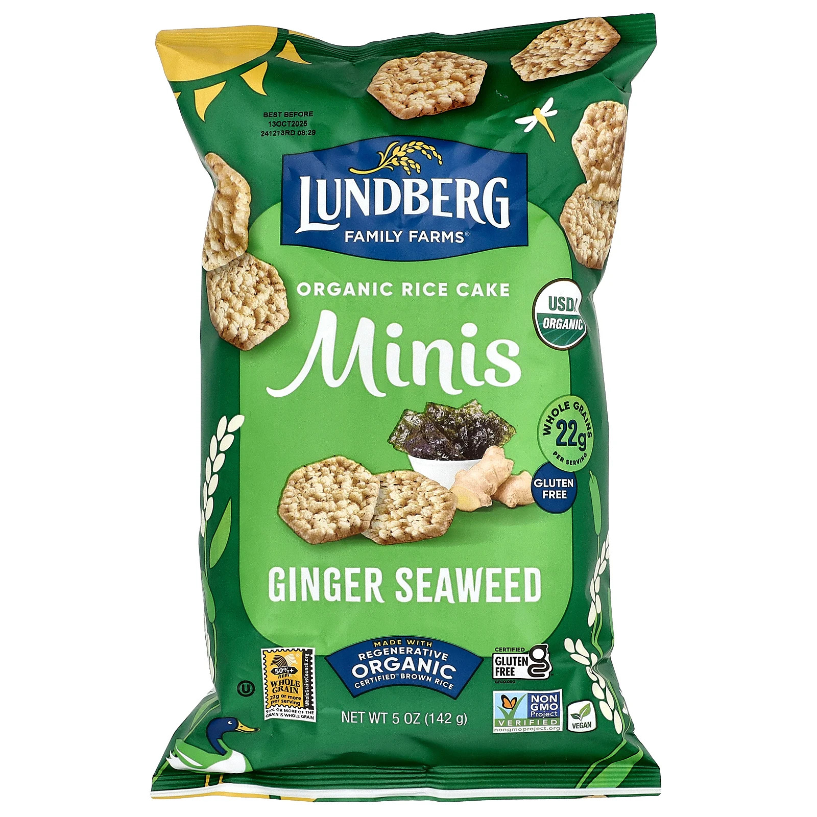 Мини-рисовый пирог с имбирем и морскими водорослями 5 унций 142 г 2090₽