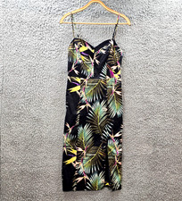 Portmans Womens Pencil Midi Dress Size 10 Black Green Pink Floral Sleeveless