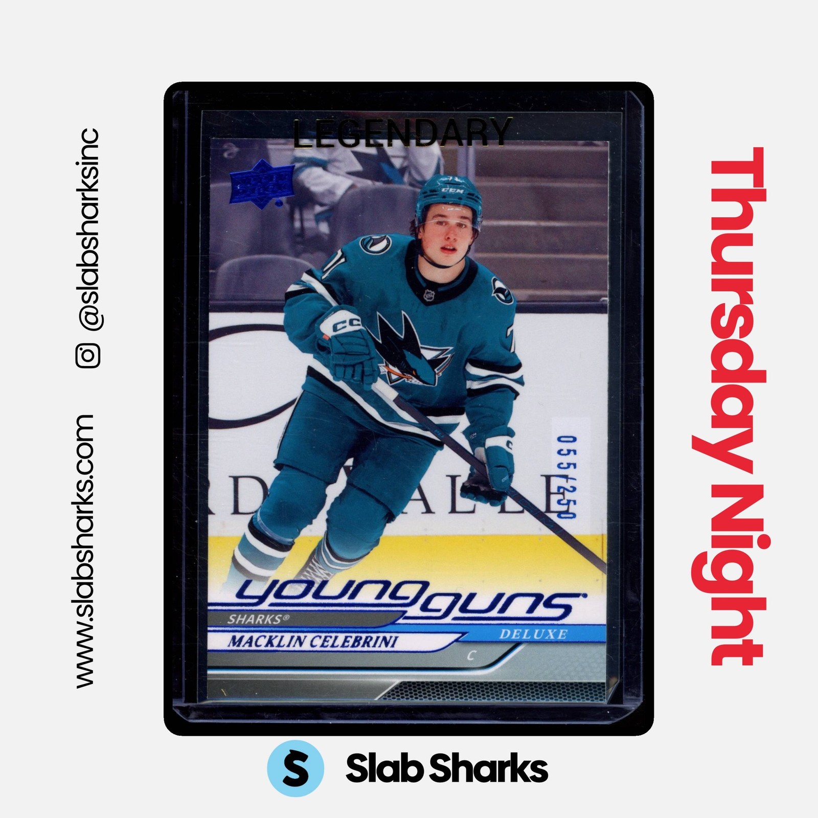 2024 UPPER DECK #451 MACKLIN CELEBRINI DELUXE YOUNG GUNS RC ROOKIE /250