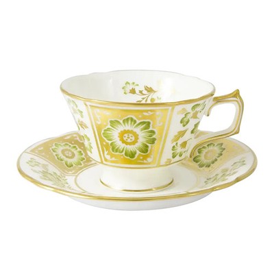 Royal Crown Derby Green Panel Teetasse & Untertasse