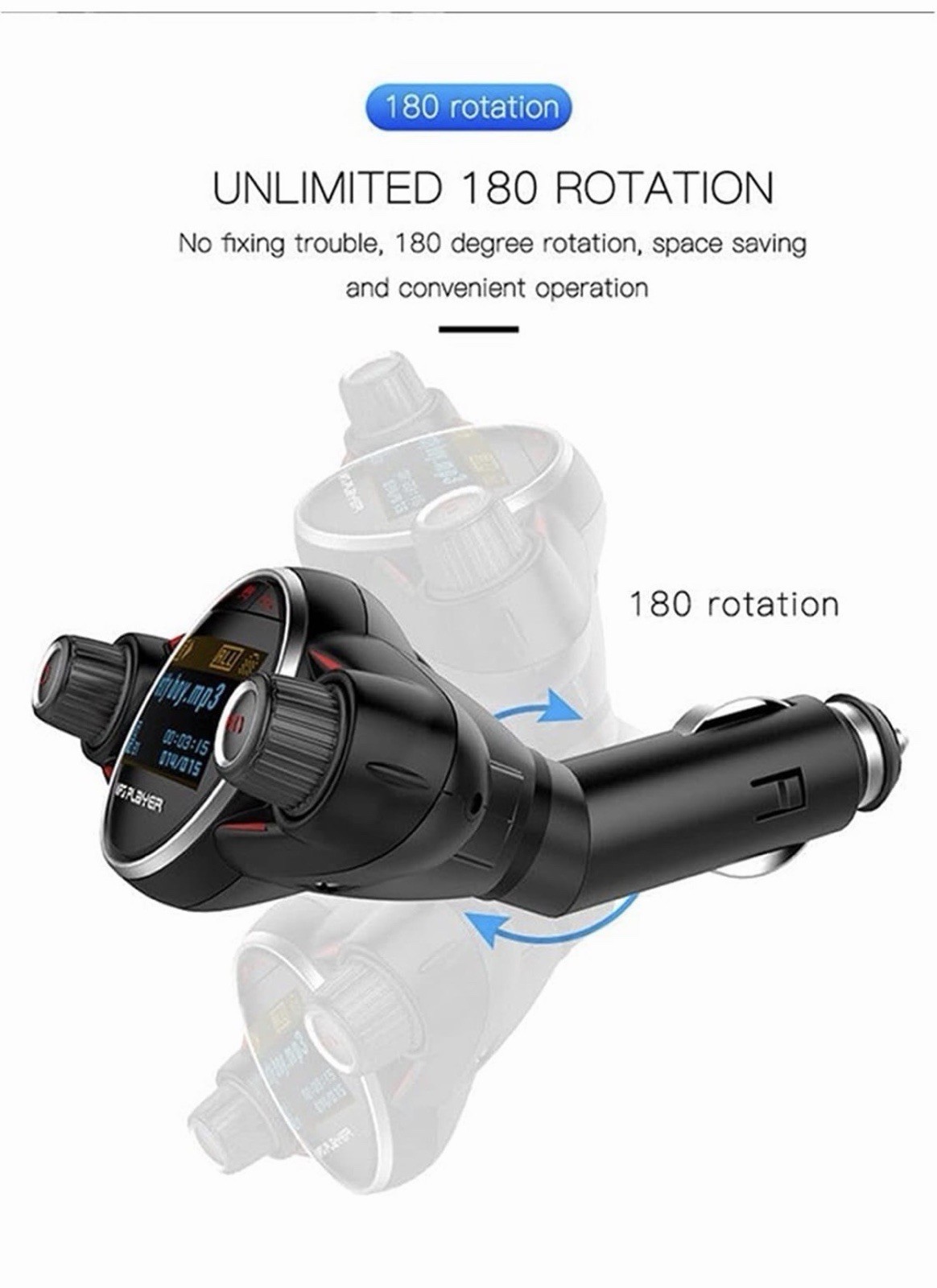 Wireless Bluetooth FM Transmitter for Car Adapter MP3 Player Hands-Free Calling