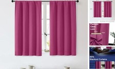 Sally Short Blackout Curtains for Bedroom 40"W x 45"L Pack of 2 Hot Pink