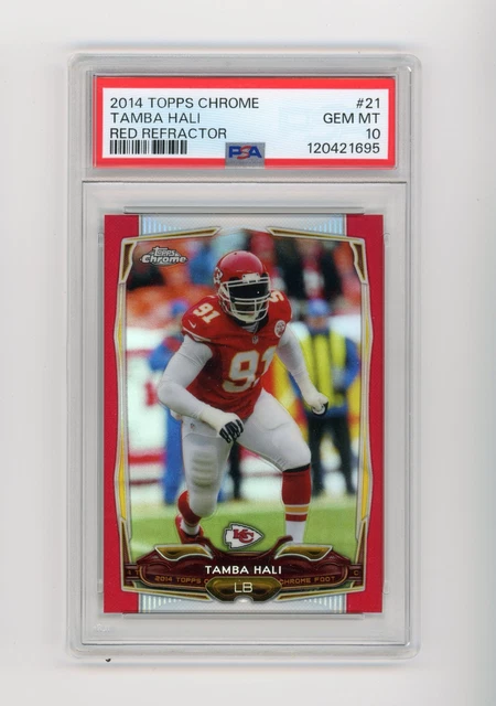 2014 Topps Chrome Tamba Hali #21 Red Refractor /25 PSA 10 GEM MINT Pop 1