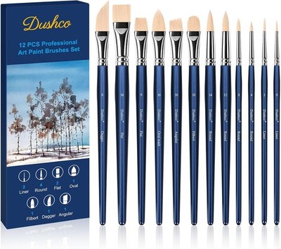 Artist Paint Brushes Set, 12PCS Watercolor Brushes Professional, Water Color