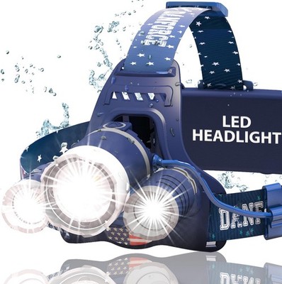 USB Rechargeable 1080 Lumen LED Headlamp, Zoomable Waterproof Red Light