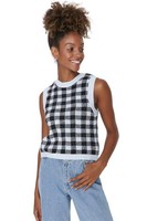 Trendyol Damen Crew Neck Plaid Regular Vest Sweater, Blau, S EU