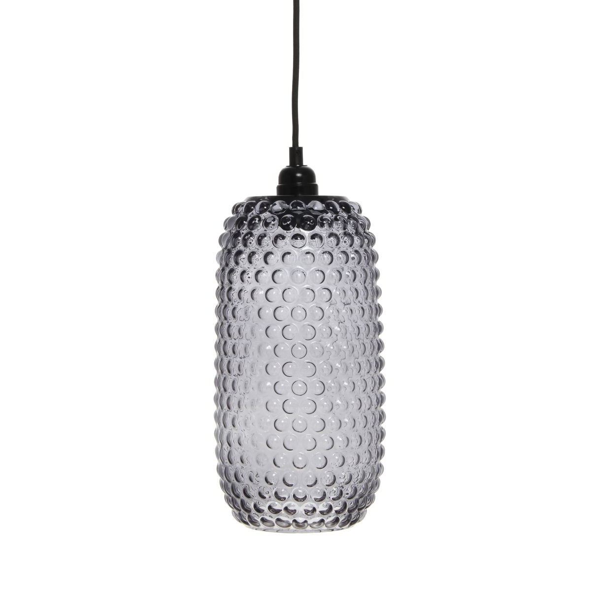 Suspension verre Irina 34cm gris : lustre plafonnier salon moderne