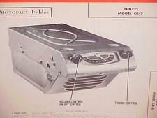 1948 Philco Auto Car Radio Service Manual Model Cr-2 Chevrolet Ford Chrysler
