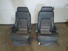 4th Gen Econoline Conversion Van Seats Captain Chair Buckets Pair Cloth Leather