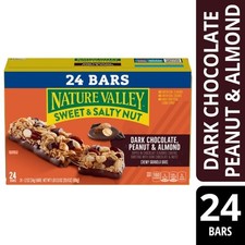 Dark Chocolate Peanut Almond Sweet and Salty Nut Bars 24 Count, 28.8 oz 
