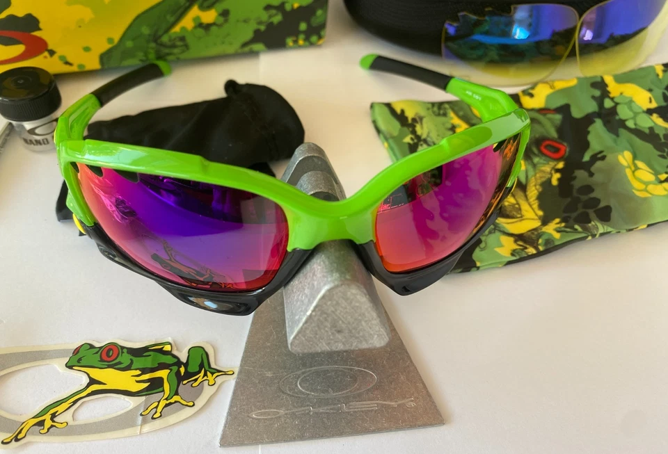 Novo Óculos de Sol Oakley Jawbone Jupiter Camuflado Verde +Vermelho Irídio + Amarelo 24-255 - Imagem 3 de 4