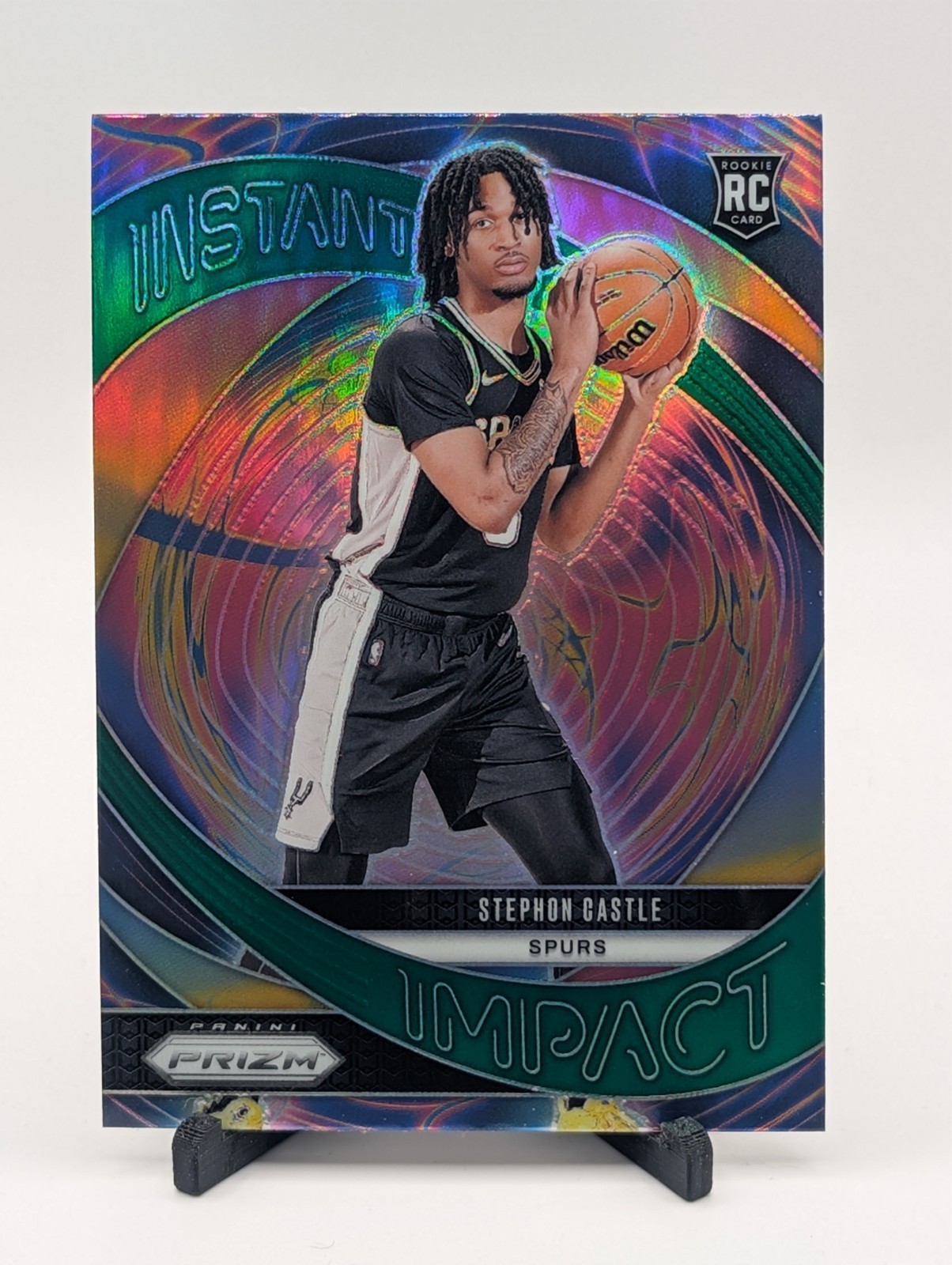 2024 Panini Prizm 4 Stephon Castle Instant Impact Green Prizm RC