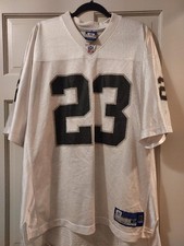 NFL Oakland Raiders #23 Chris Carr, White Jersey, 2005-2007 XL Vintage