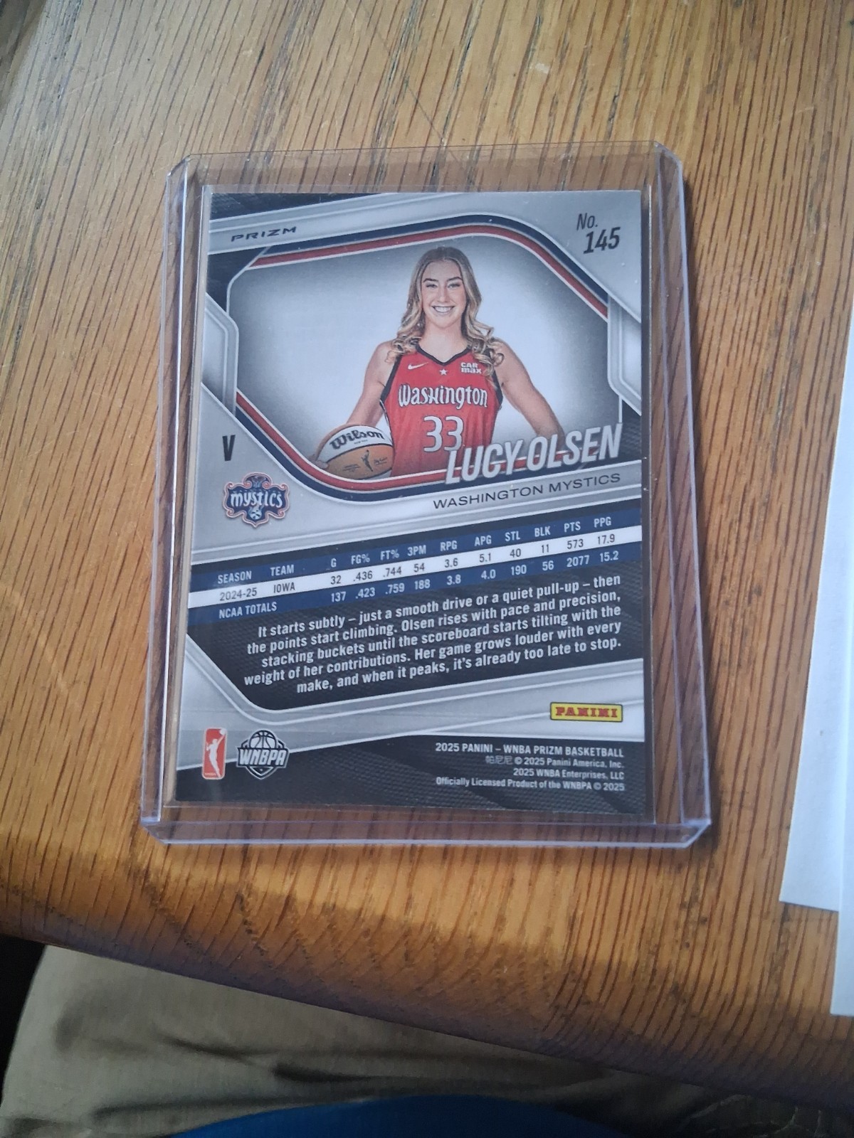 2025 panini prizm wnba basketball white seismic rookie lucy olsen variation 145 view 2