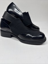 Cole Haan Women's Black Leather and Fabric Slip On Loafers w/Heel US Size 8B