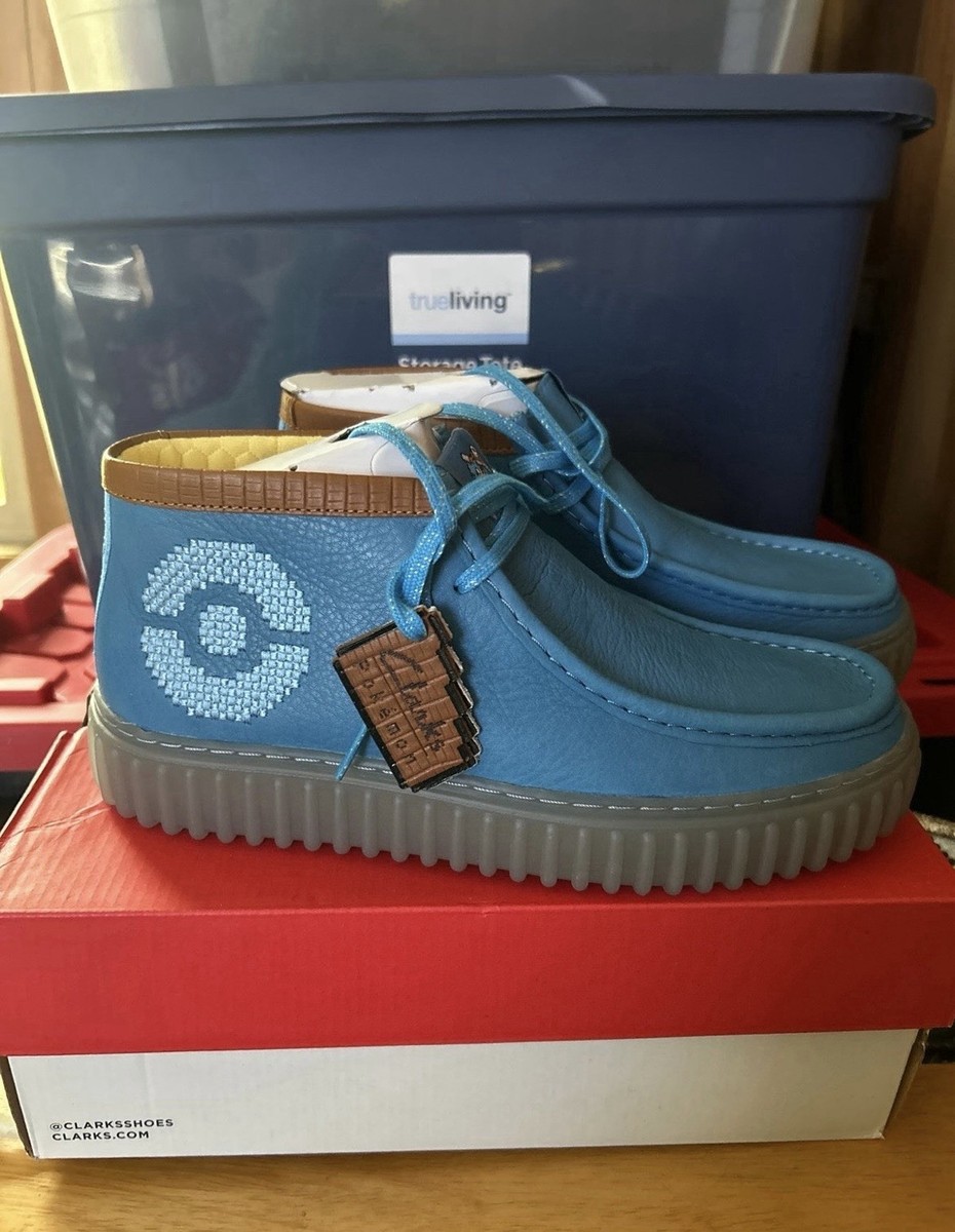Clarks Pokemon Blastoise Torhill Explore Blue Leather Men display picture 2