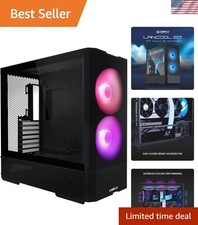 Compact LANCOOL 207 Gaming Computer Case with ARGB Lighting and Tempered Glass
