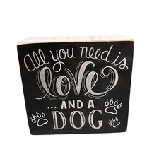 All You Need is Love ... and a Dog Box Sign Primitives by Kathy 4.5" x 4.25"