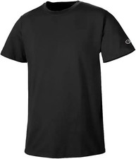 Champion Basic T-Shirt Black Men's Short Sleeve Crew Neck Tag Free 100 Cotton
