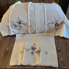 Vtg Antique Linen Embroider Ladies Hankies Lo...