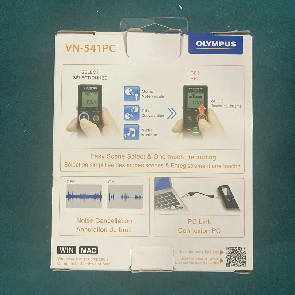 Olympus VN-541PC 4GB Digital Voice Recorder - Black - Image 2 of 4