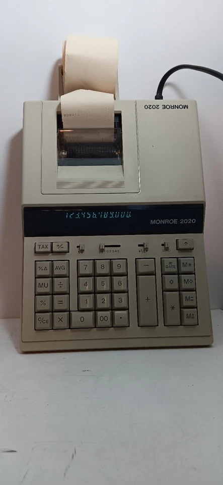 MONROE 2020 PRINTING CALCULATOR ADDING ACCOUNTING RECEIPT - Image 3 of 4