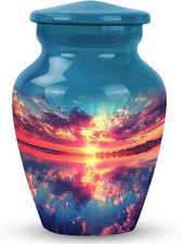 Sunset Reflection over Water - Unique Urns - Compact Urns for Human Ashes - 3 In