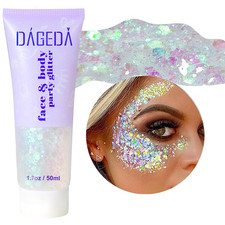 Body Glitter Gel, Face Glitter Body Gel Sequins Shimmer Liquid Eyeshadow, Chunky