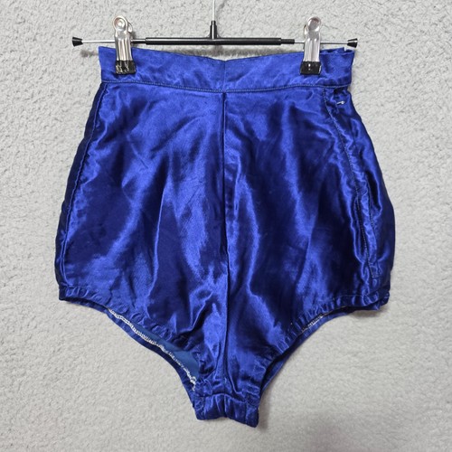 Vintage Womens Blue Satin Cheerleader Tumble Bloomers 1950s High waisted