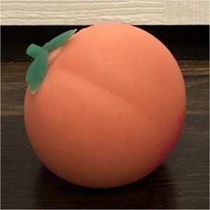 Artificial Foam Peach Decorative Faux Fruit, Orange & Green, 1 Pack