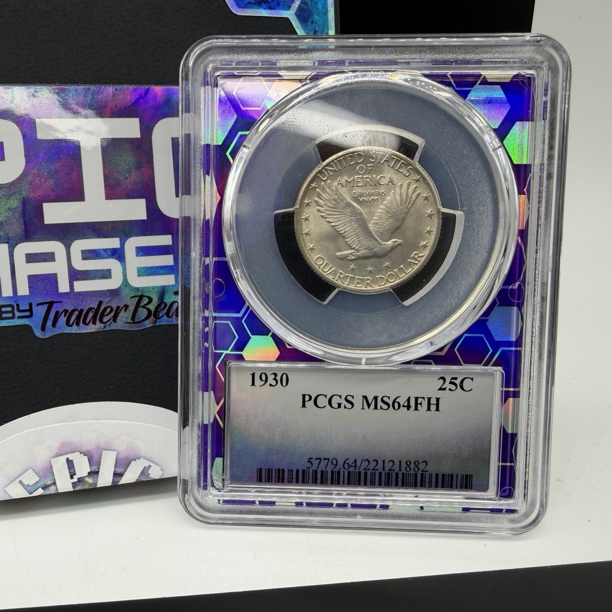1930 Standing Liberty Quarter PCGS MS64FH Traderbea Purple Core